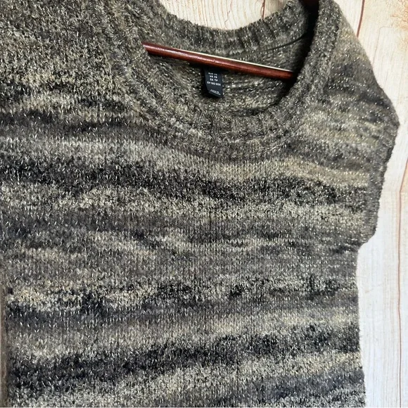 H&M Cozy Sweater Dress Gold Black Metallic XS - Picture 5 of 6